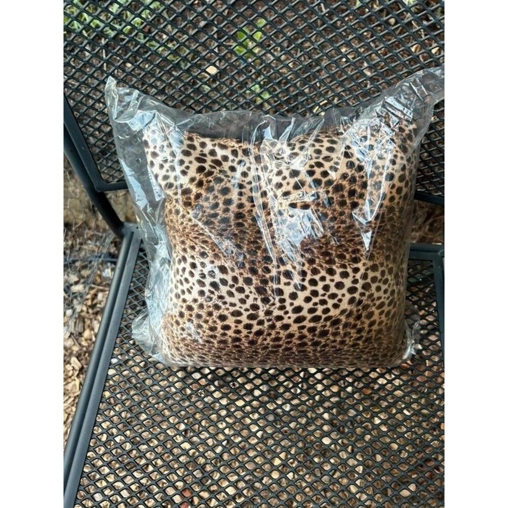 Animal Small Leopard Spots Print Square Decorative Throw Accent Pillow 10” x 10